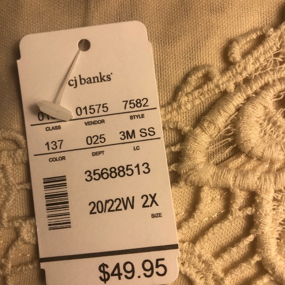 Coldwater Creek - Cream colored lace top - Picture 6 of 8